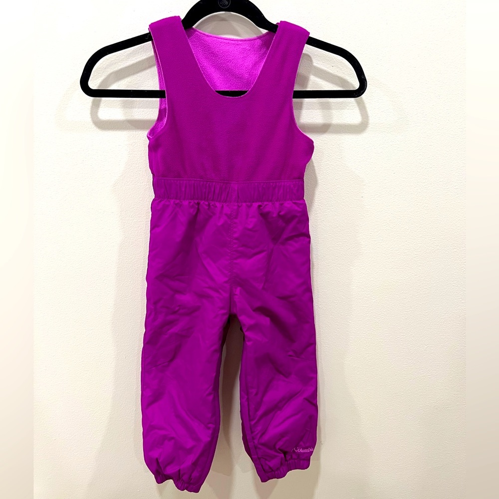 Columbia Bright Magenta/Purple Kids Snow Bib